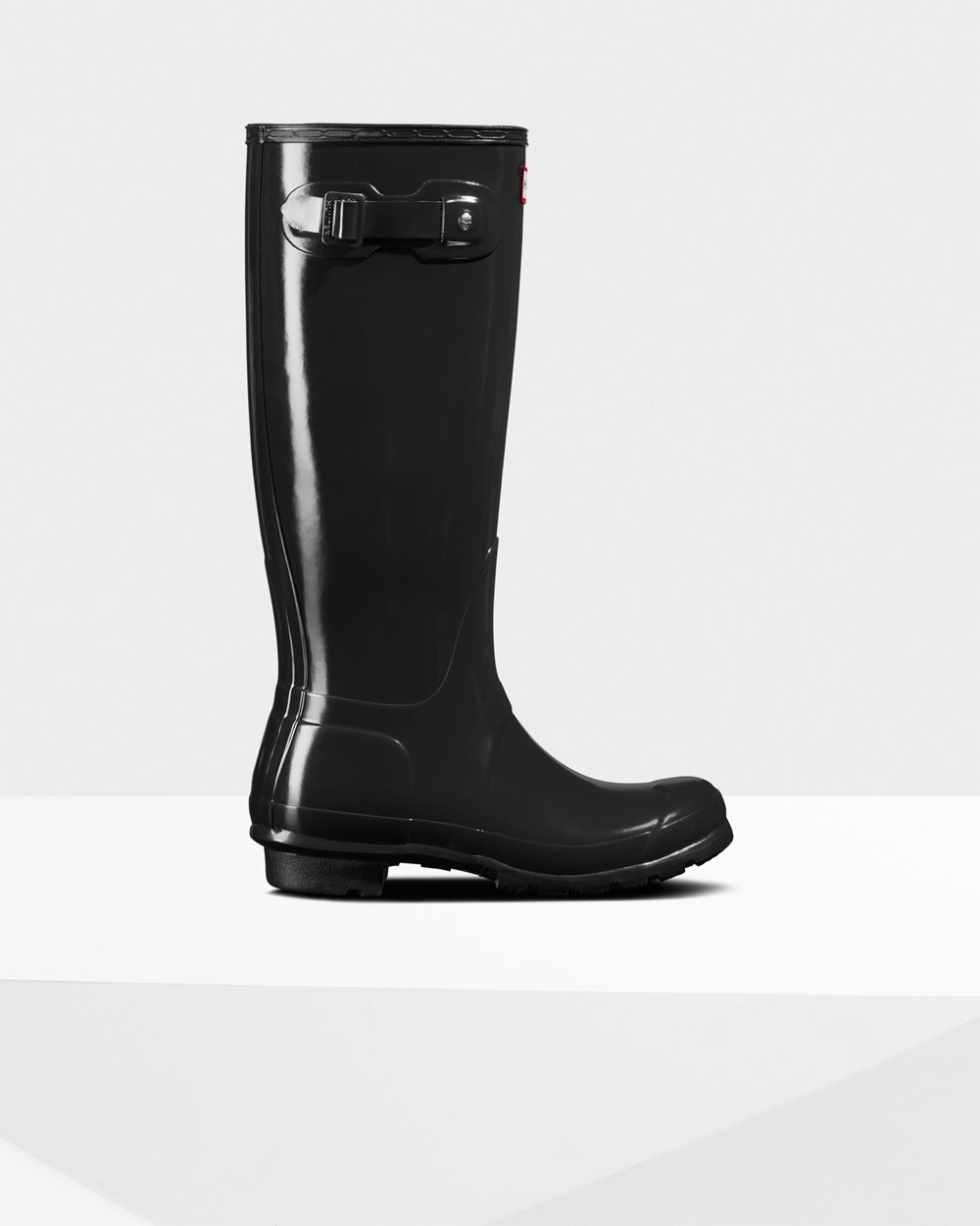 Womens Hunter Original Gloss - Tall Rain Boots Black - 2537-ESOZA